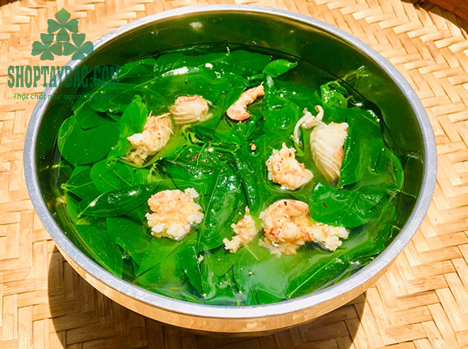 Canh rau ngót nấu tôm
