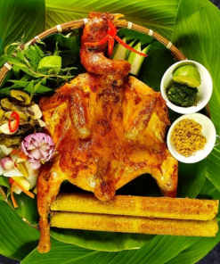 Gà nướng ướp hạt dổi, mắc khén