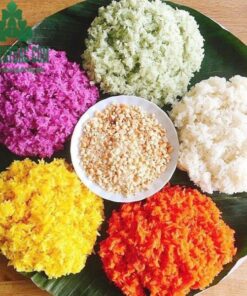 Xôi ngũ sắc làm từ các loại nếp nương