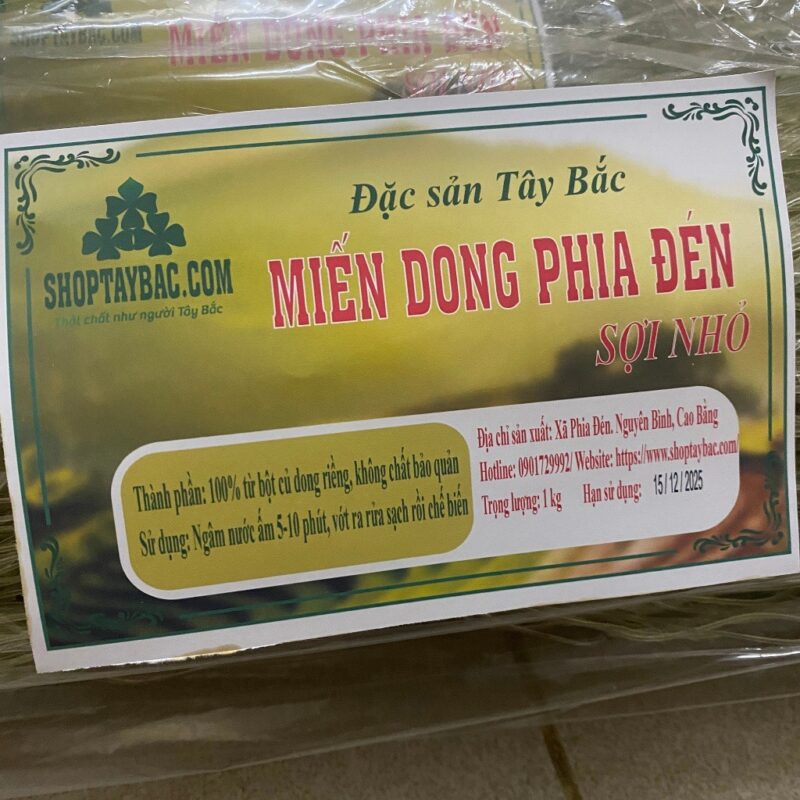 Miến dong Phia Đén Cao Bằng ( combo 1kg sợi to + 1kg sợi nhỏ)