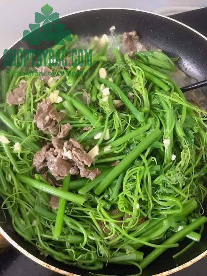 Ngọn Su su xào thịt bò