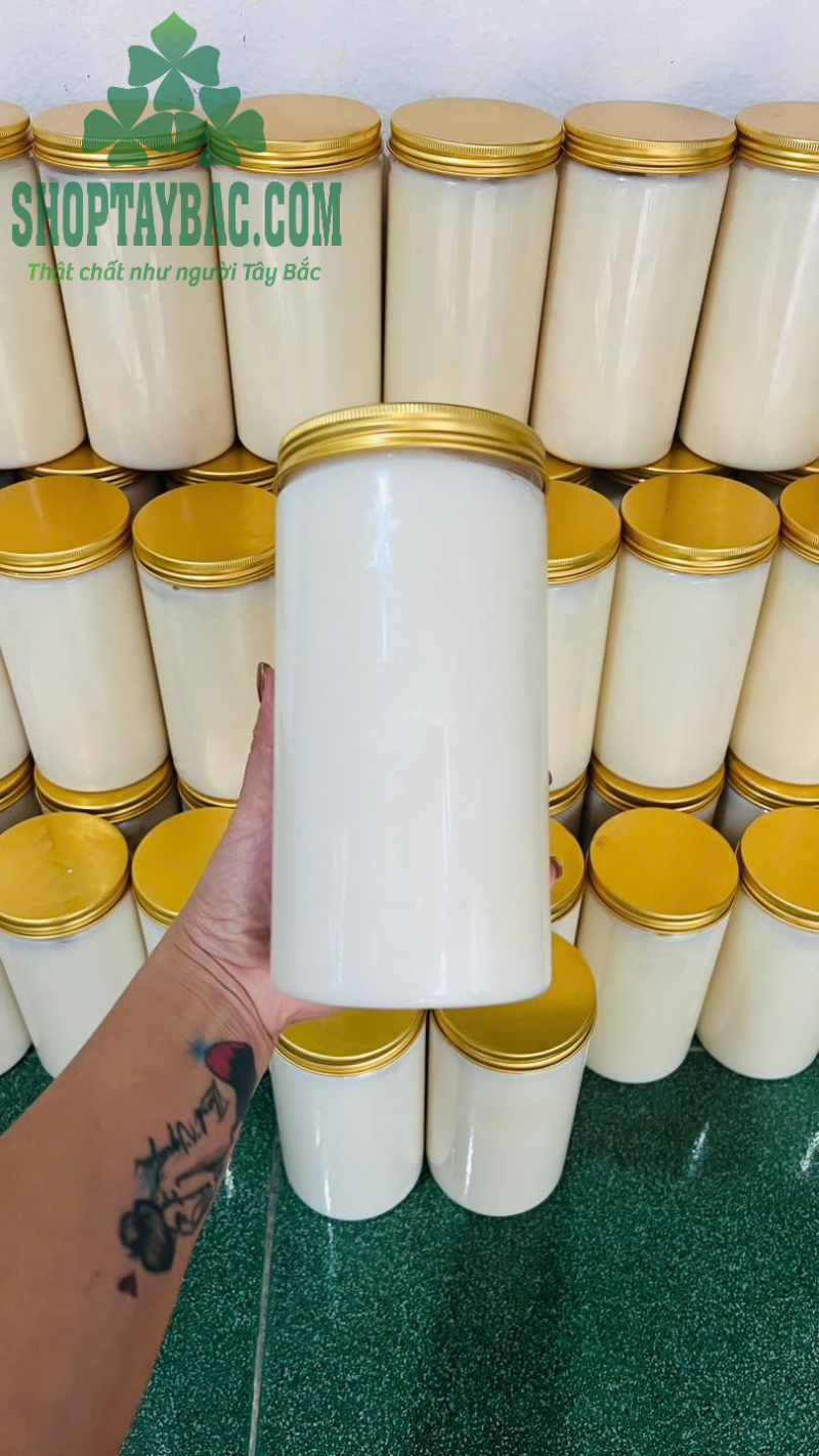 Mỡ lợn đen Tây Bắc (chai 1kg)