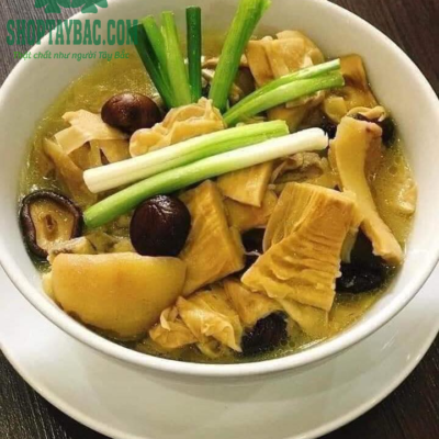 Canh măng lưỡi lợn nấm hương