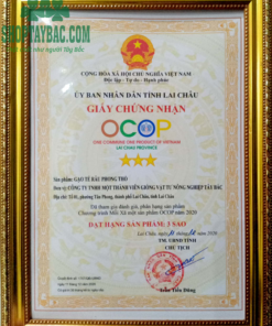 Gạo tẻ râu được chứng nhận sản phâm OCOP 3 sao tỉnh Lai Châu
