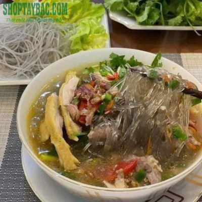 Miến dong nấu nước luộc gà thơm ngon đúng điệu