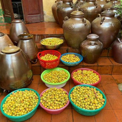 Rửa sạch, phơi khô mơ má đào trước khi ngâm rượu