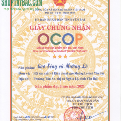 Sản phẩm đạt chất lượng OCOP 3 sao tỉnh Yên Bái
