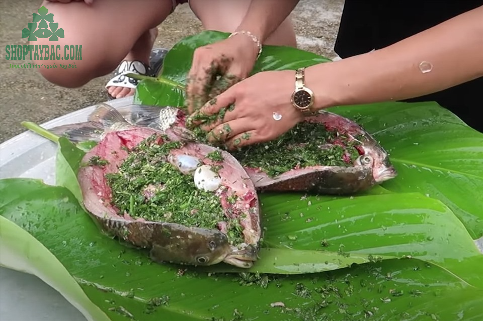 Ướp cá cùng các loại gia vị đặc biệt như mắc khén, hạt dổi...