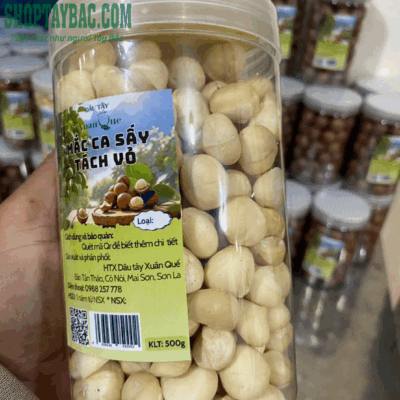 Nhân mắc ca Sơn La đóng hộp